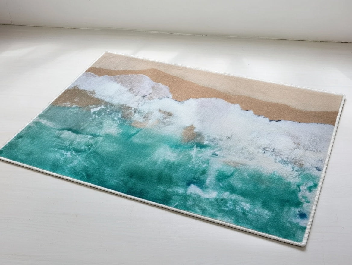 Covoraș sintetic valuri 40 × 60 cm antiderapant, lavabil, interior baie RPX-COV 46745R