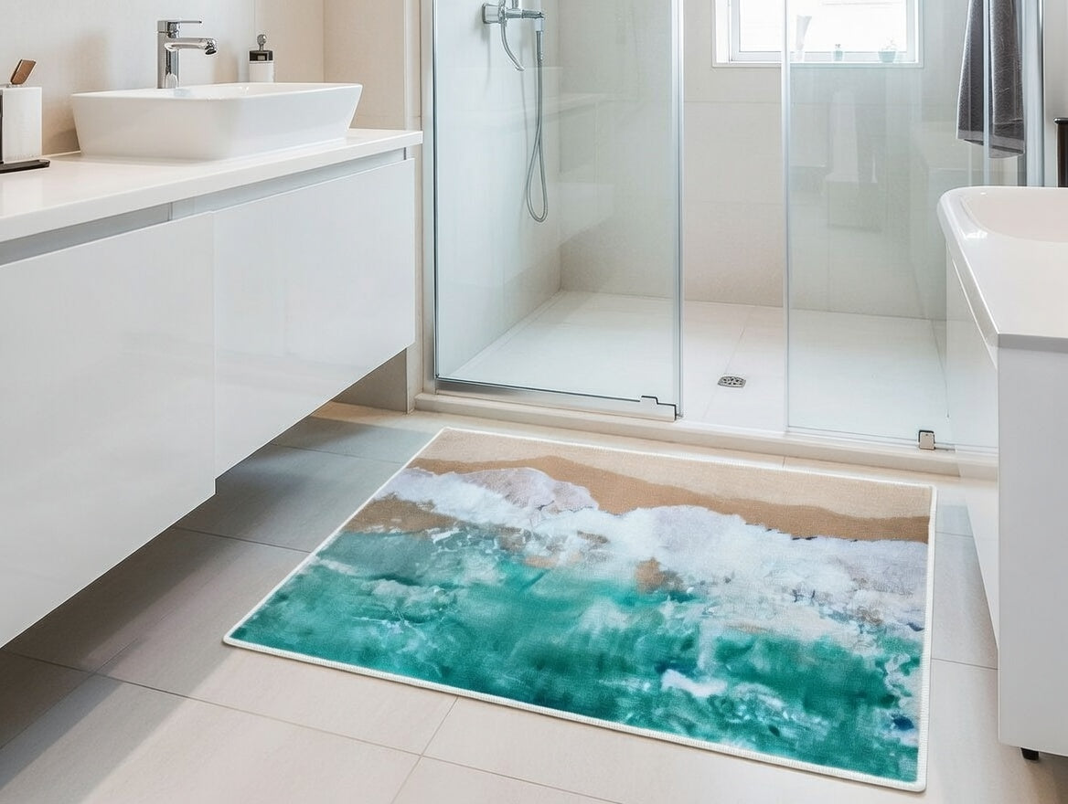 Covoraș sintetic valuri 40 × 60 cm antiderapant, lavabil, interior baie RPX-COV 46745R