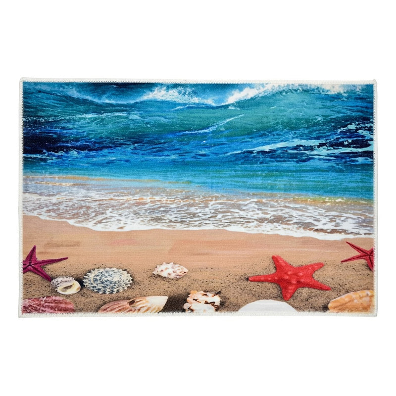 Covoraș sintetic 40×60 cm model plajă pentru baie, lavabil, antiderapant RPX-COV 46746R