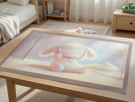 Covoraș masă absorbant 70×140 cm, iepuraș-căști, antiderapant RPX-COV 46749R