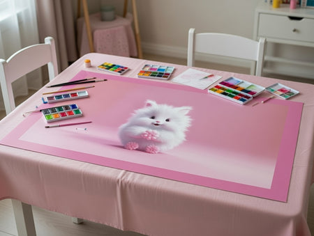 Covoraș masă absorbant 70 × 140 cm, model animaluț drăgălaș, antiderapant RPX-COV 46750R