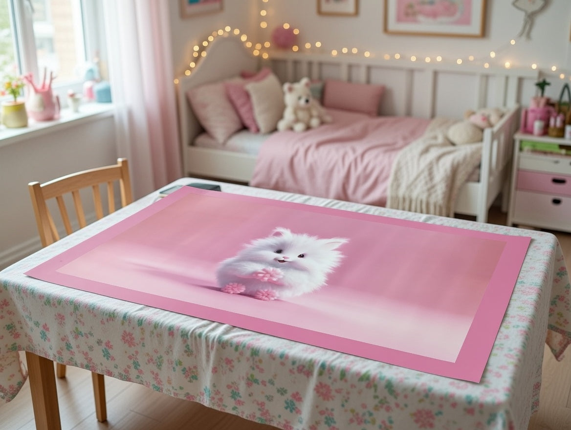 Covoraș masă absorbant 70 × 140 cm, model animaluț drăgălaș, antiderapant RPX-COV 46750R