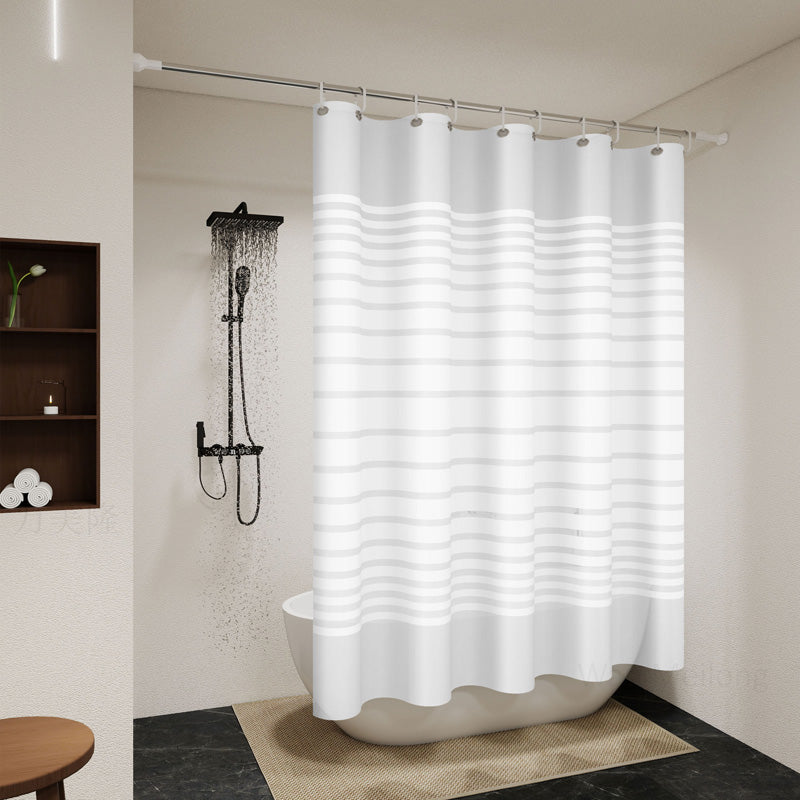 Perdea duș model dungi albe 180x200 cm, PEVA, fără miros, RPX-DUS 46754R