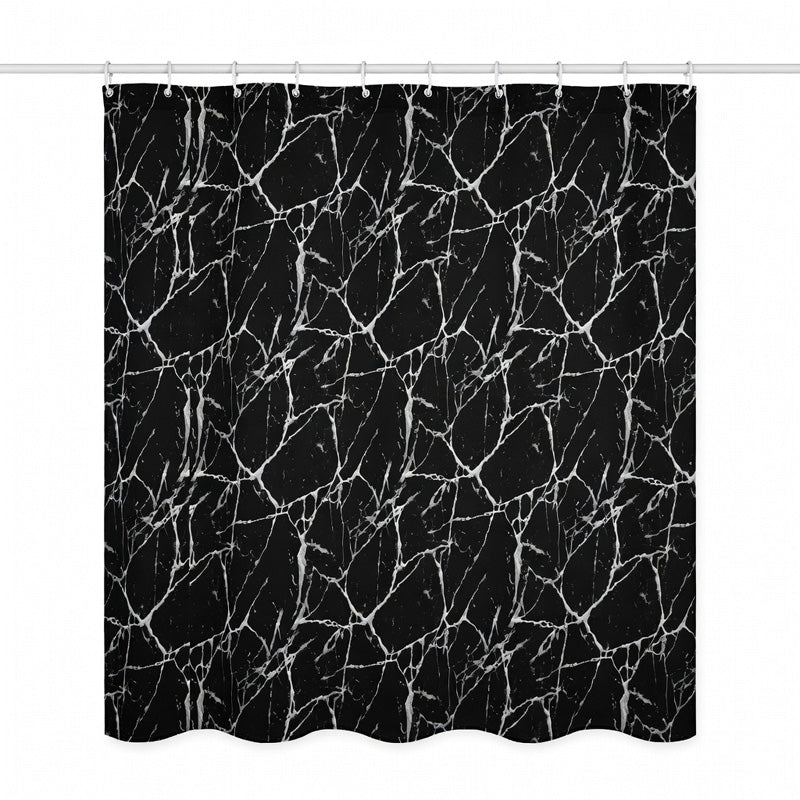 Perdea de duș marmură neagră, 180 × 200 cm, material PEVA eco, fără miros RPX-DUS 46756R