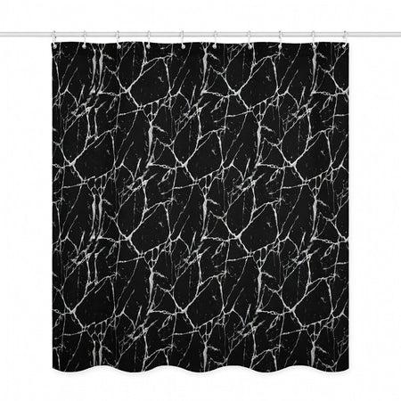 Perdea de duș marmură neagră, 180 × 200 cm, material PEVA eco, fără miros RPX-DUS 46756R
