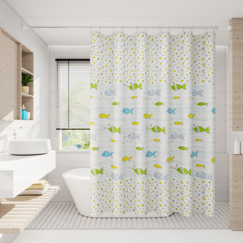 Perdea duș 180x200 cm, PEVA, model pești, ecologic, fără miros RPX-DUS 46757R
