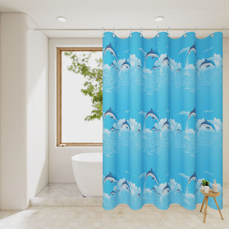 Perdea duș 180×200 cm PEVA 90 g/m² model delfin fără miros RPX-DUS 46759R