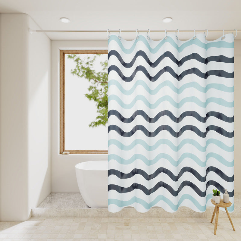 Perdea duș 70 g, 180×200 cm, model valuri, material PEVA, fără miros, ecologică RPX-DUS 46762R