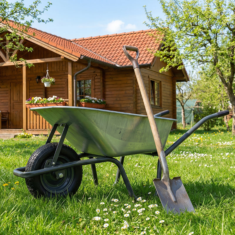 Roabă RPX-ROA cuvă galvanizată cu cadru din oțel și anvelopă pneumatică, capacitate mare de încărcare