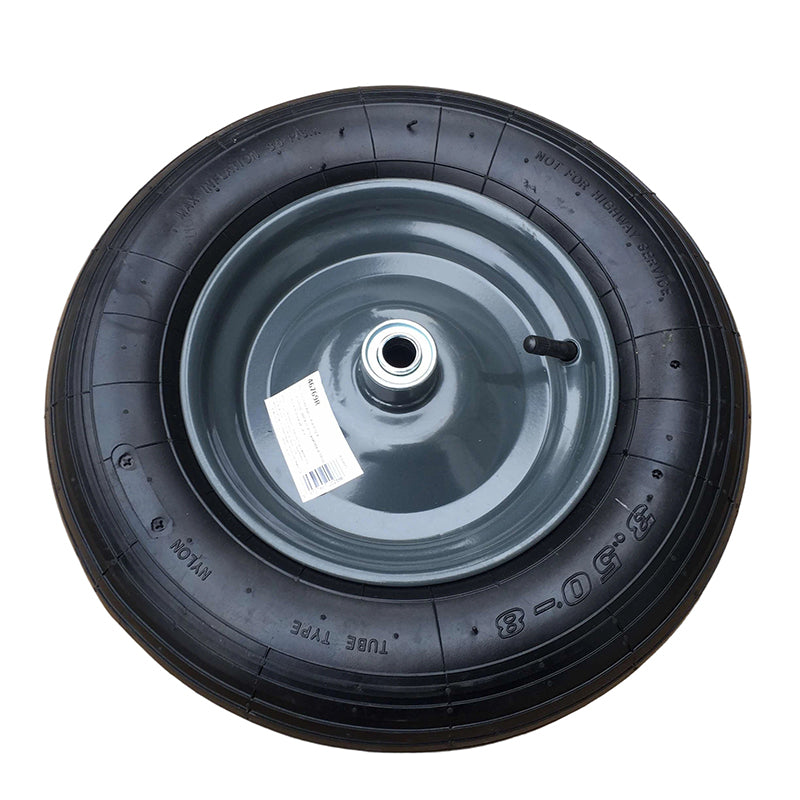 Roată pentru roabă cu cauciuc neted 3.5×8 cu rulment și jantă oțel RPX-ROA 46769R