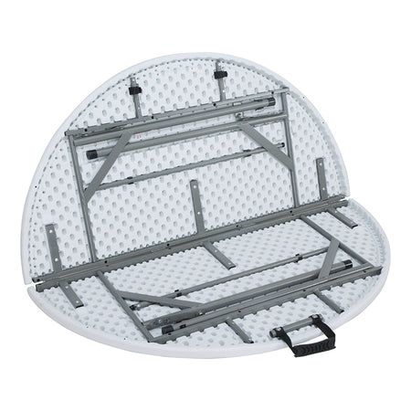 Masă pliabilă rotundă 120 cm cu structură HDPE și cadru oțel, 120 kg, RPX-PLI 46815R