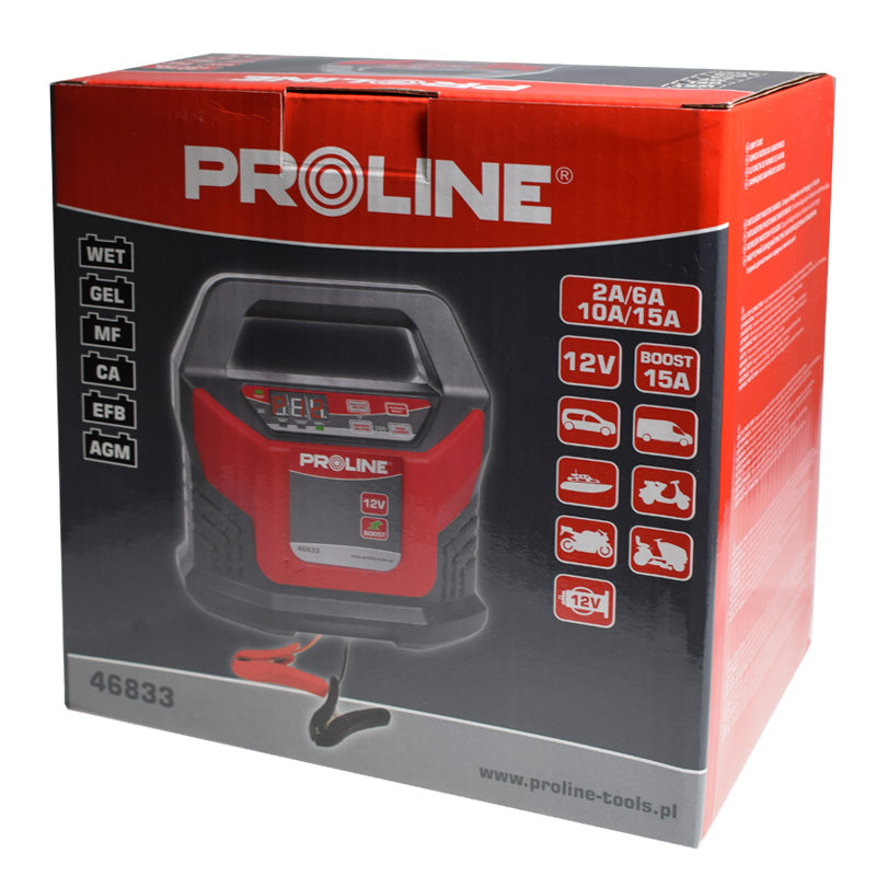Redresor încărcare cu robot pornire 12V 2-15A PROLINE 46833
