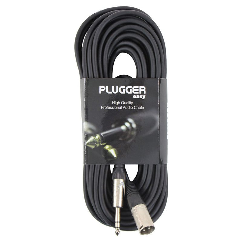 Cablu XLR tată - jack 6.35 stereo, 15 m Plugger 47947