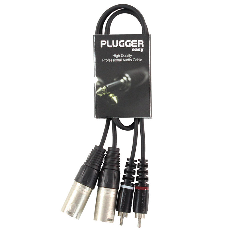 Cablu audio 2 RCA tata - 2X XLR tata PLUGGER