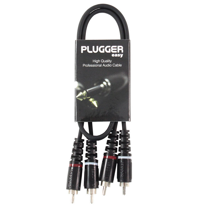 Cablu 2RCA tată - 2RCA tată pentru interconectare audio Plugger