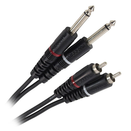 Cablu 2x jack 6.35 mm la 2x RCA tata, 6 m Plugger 47993