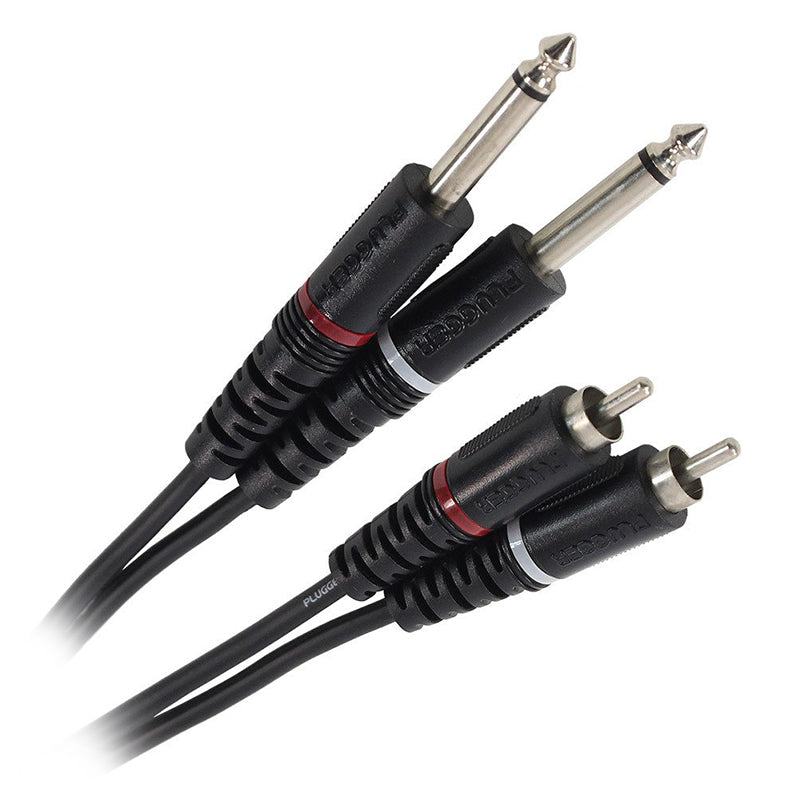 Cablu 2x jack 6.35 mm la 2x RCA tata, 6 m Plugger 47993