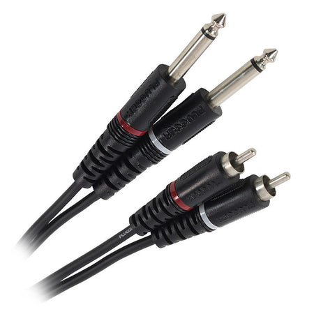 Cablu 2x jack 6.35 mm la 2x RCA tata, 6 m Plugger 47993