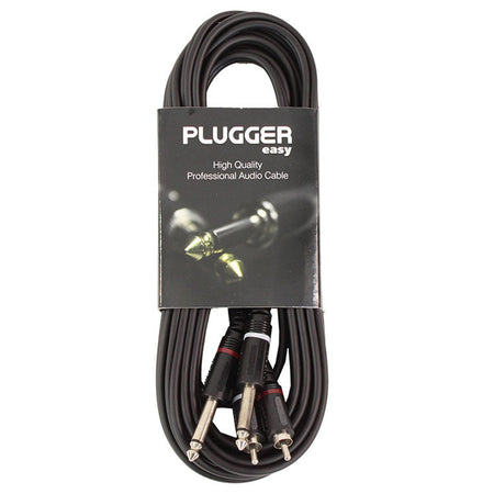 Cablu 2x jack 6.35 mm la 2x RCA tata, 6 m Plugger 47993