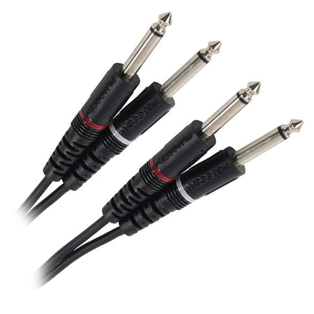 Cablu 2x jack 6.35 mm mono 6 m audio profesional Plugger 47997