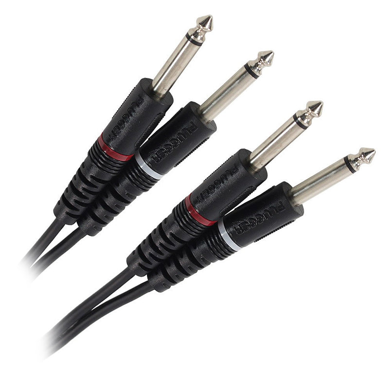 Cablu 2x jack 6.35 mm mono 6 m audio profesional Plugger 47997