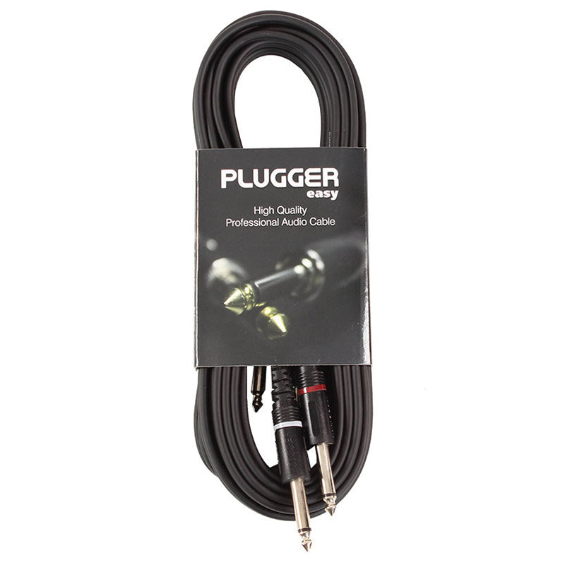 Cablu 2x jack 6.35 mm mono 6 m audio profesional Plugger 47997