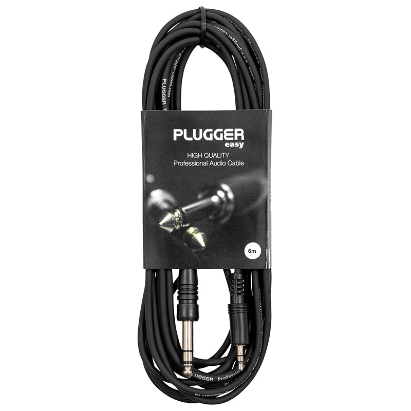 Cablu jack 3.5 tată stereo - jack 6.35 tată stereo 6 m Plugger 48024