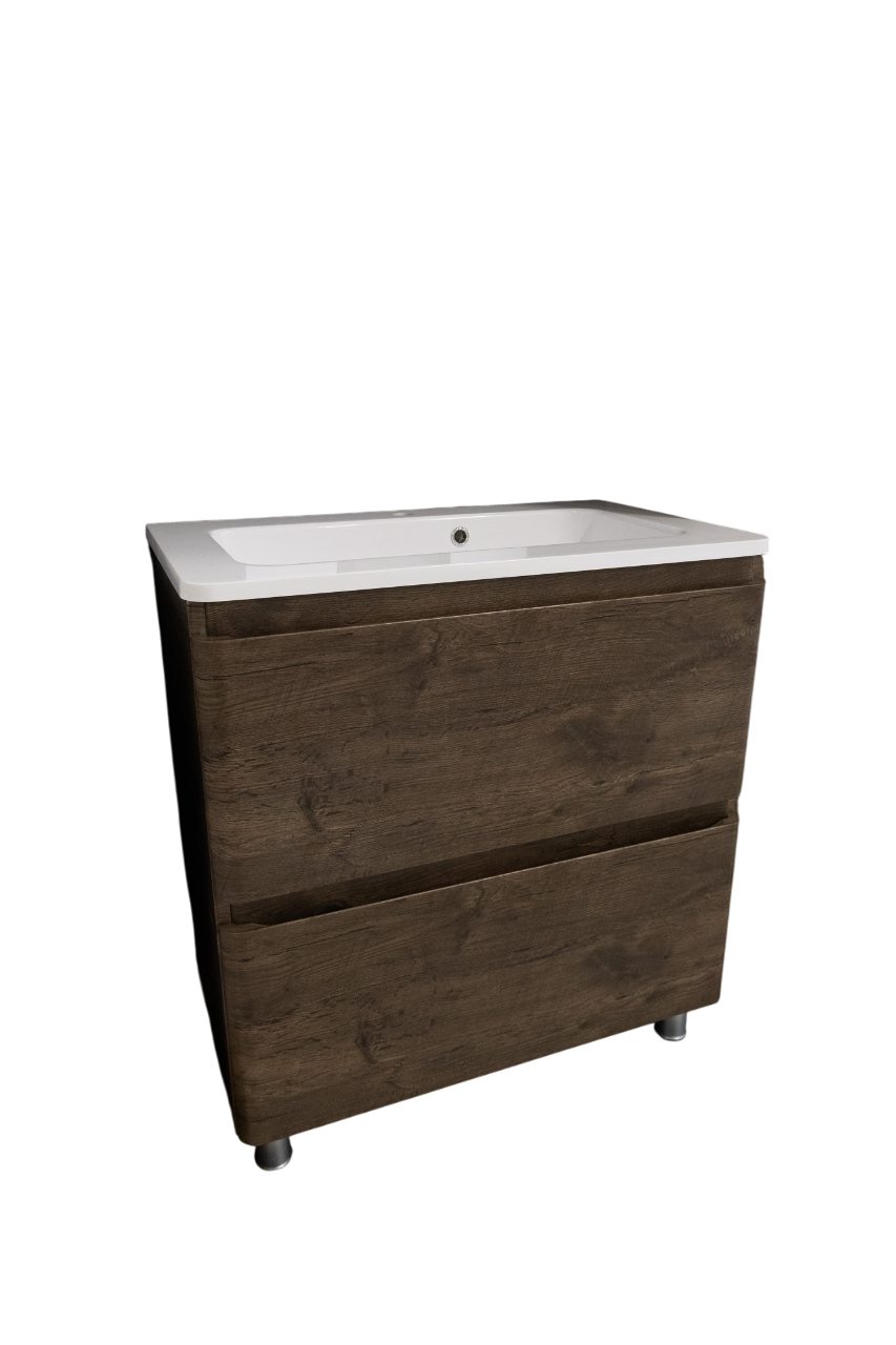 Masca Pe Pardoseala + Lavoar 80cm castan, Colectia Accent