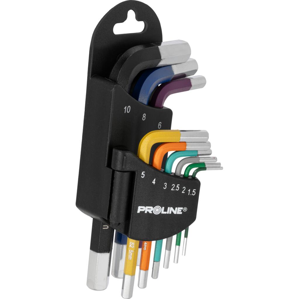 Set chei negative CR-VA S2 1,5-10 mm cu 9 piese și mâner color PROLINE 48311