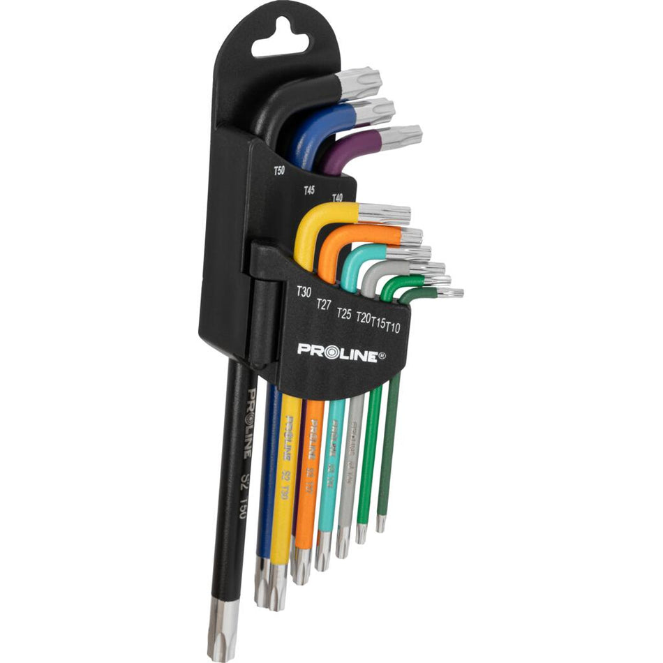Set chei negative Torx lungi Cr-Va S2 T10-T50, 9 piese Proline 48315