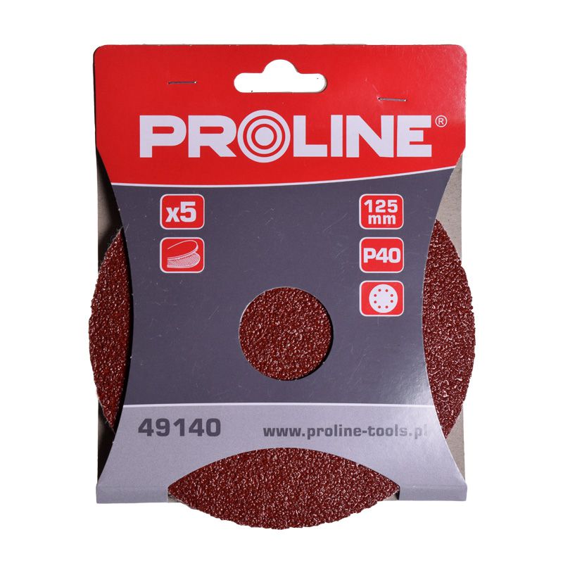 Disc abraziv hârtie cu orificii Proline, 125 mm, set 5 bucăți