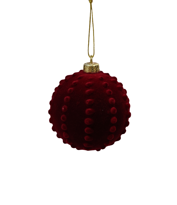 XMAS GLOB 8CM DE AGATAT DIN PLASTIC CU CATIFEA BORDO 16040BU