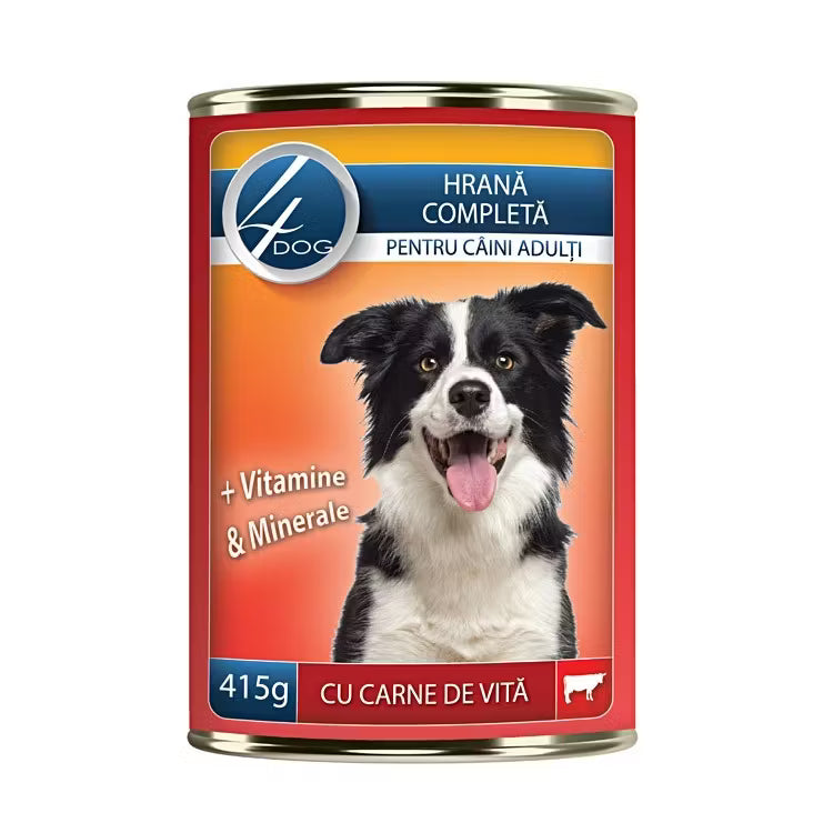 Conserva Cu Carne De Vita, 4dog, 415g