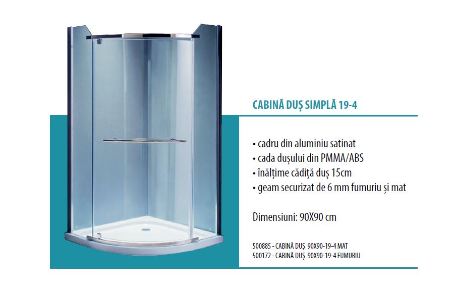 Cabina Dus  120x80-19-3 Fumuriu St.