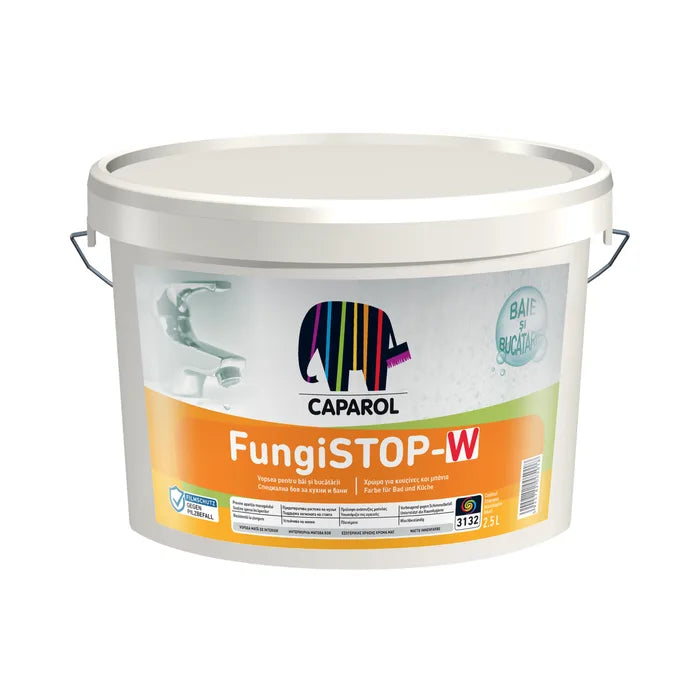 Vopsea Lavabila Antimucegai, Caparol Fungistop - W, Interior Alb, 2.5l