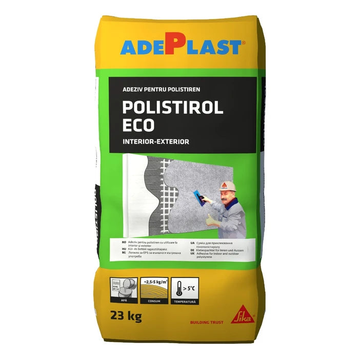 Adeziv Polistiren Adeplast Polistirol Eco, Interior / Exterior, 23kg