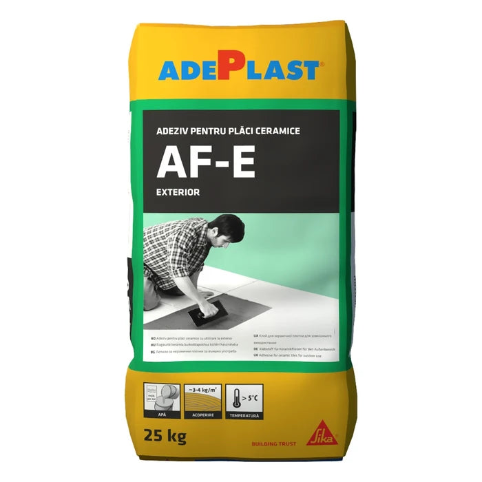 Adeziv Pentru Gresie Si Faianta Adeplast Af - E, Exterior, Gri 25 Kg