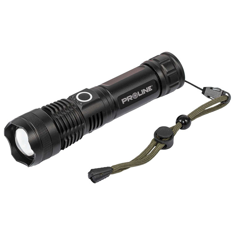 Lanternă aluminiu LED zoom 600 lm, USB-C, acumulator 1200 mAh PROLINE 51043