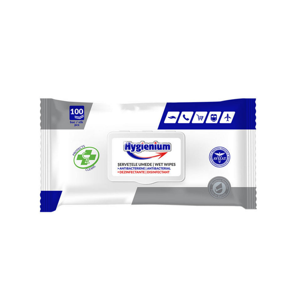 Servetele Umede,hygienium Dezinfectante&antibacteriene, 100buc  cu capac