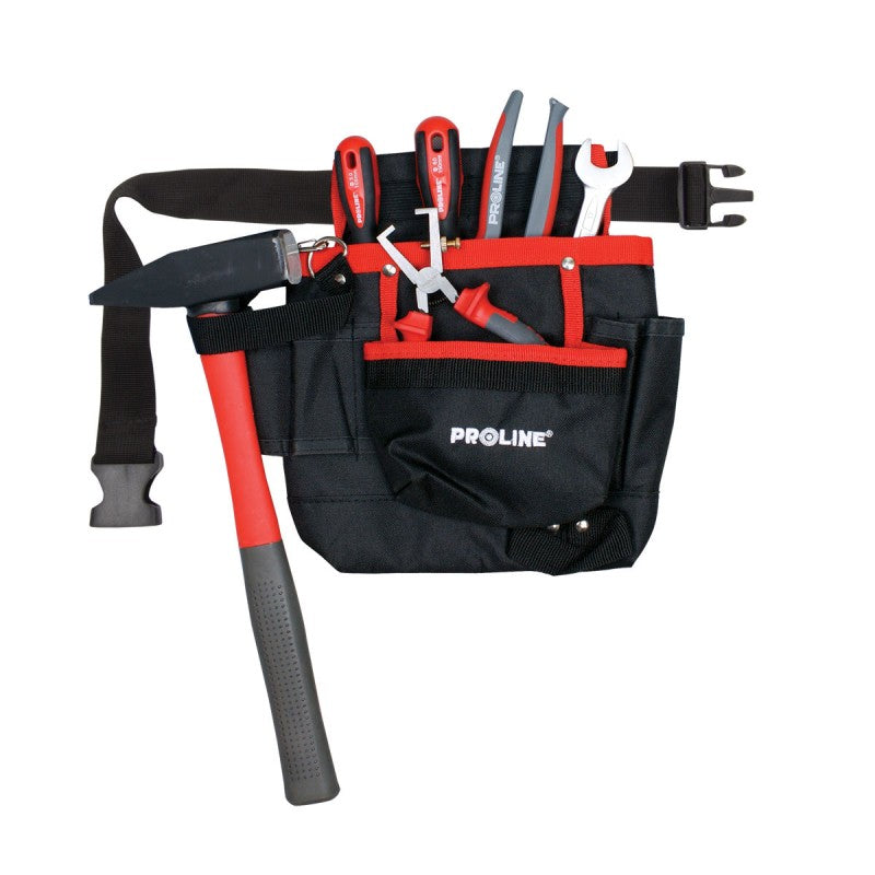 Centură poliester maxim 117 cm, 7 buzunare, 5 suporturi unelte, carabină PROLINE 52067