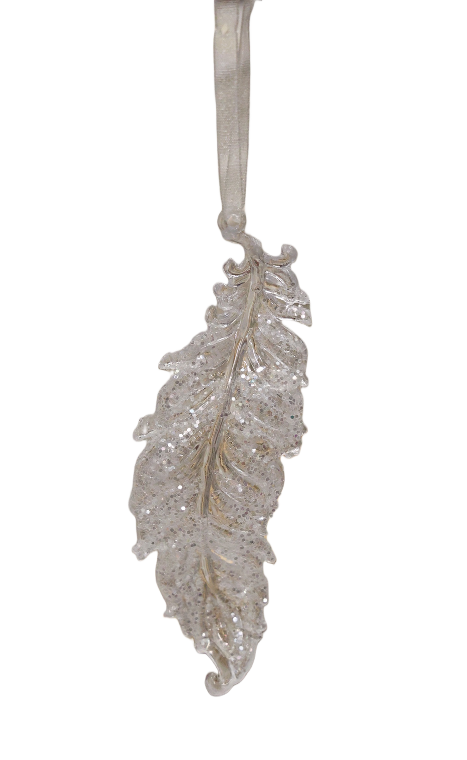 ORNAMENT BRAD PANA ALB TRANSPARENT 13.5CM XMAS