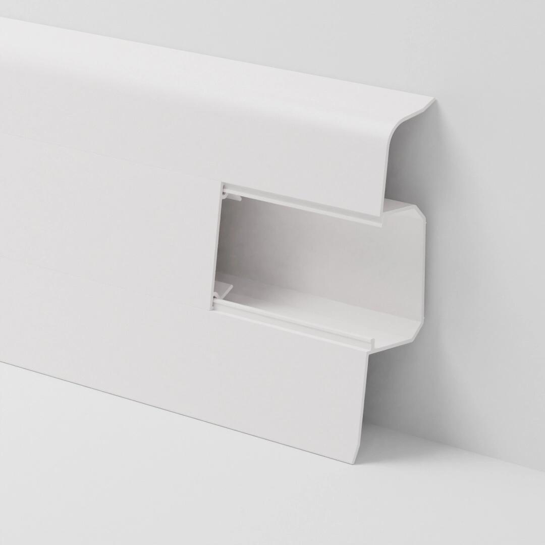 Plintă SG75 din PVC, 75 mm înălțime, 2,2 m, alb