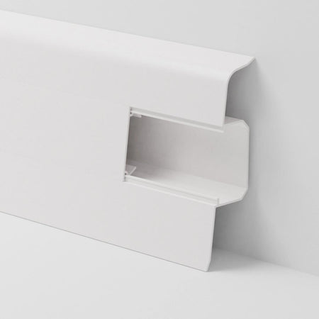 Plintă SG75 din PVC, 75 mm înălțime, 2,2 m, alb