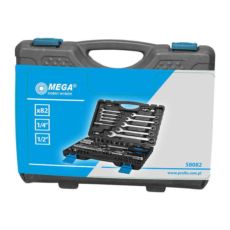Trusă combinată de scule cu 82 de piese pentru lucrări diverse MEGA 58082