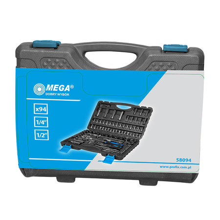 Trusă tubulare 1/2", 1/4" 4-32 mm, 94 piese, chei hexagonale MEGA 58094