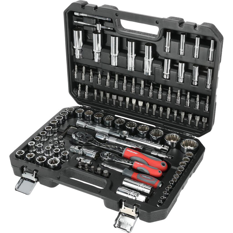 Trusă tubulare 1/2", 1/4", 4-32 mm, 113 piese, cutie plastic, pentru atelier PROLINE 58113