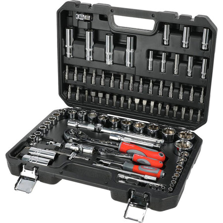 Trusă tubulare 1/2", 1/4", 4-32 mm, 94 piese, crom-vanadiu, cutie plastic PROLINE 58194