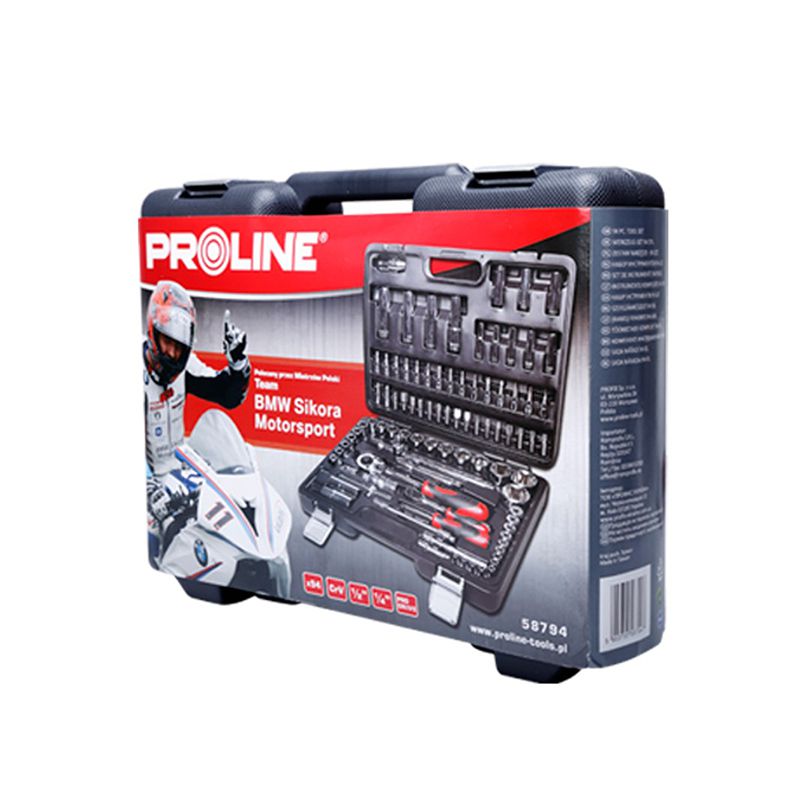 Trusă tubulare 94 piese, chei 1/2” și 1/4”, Chrome Vanadium, PROLINE 58794