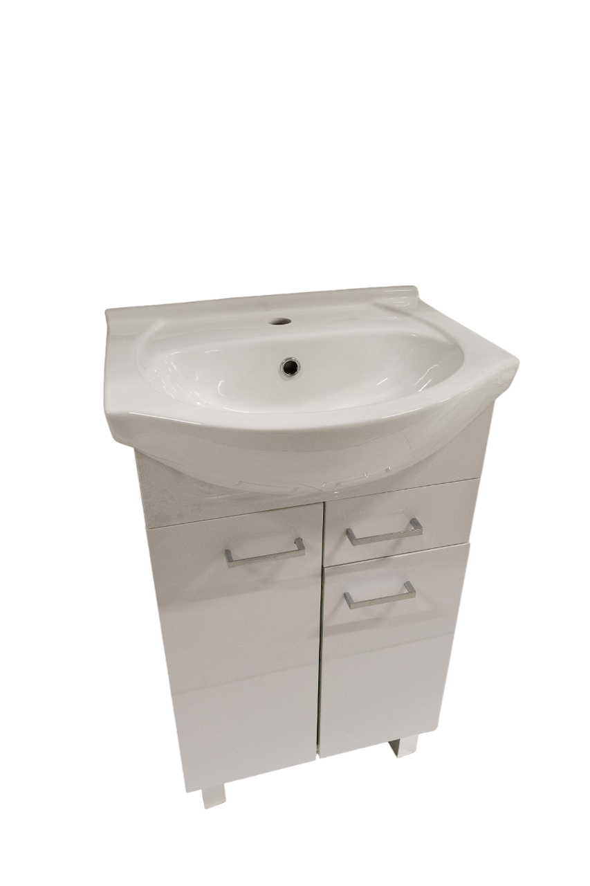 Dulap  50 Cm Dsm 2d1s L1520 Picioare Alb Lucios