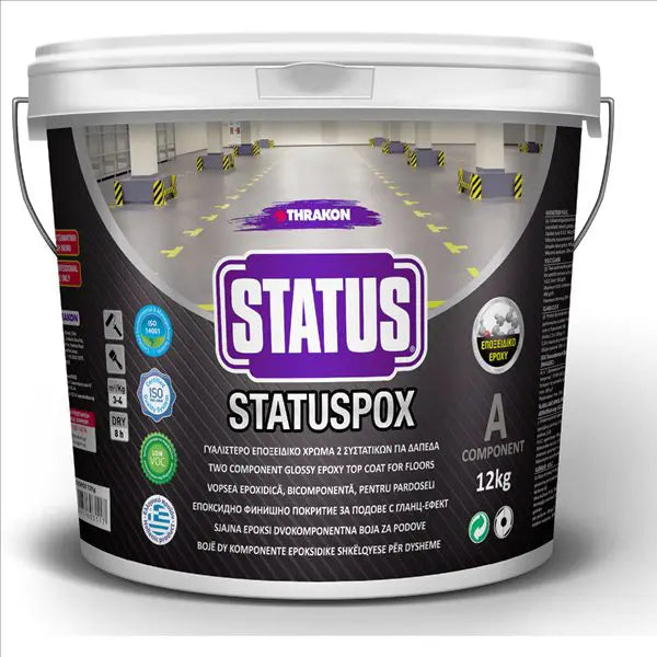 Vopsea epoxidică bicomponentă Thrakon Statuspox EC-700 A, RAL 9003, 12 kg